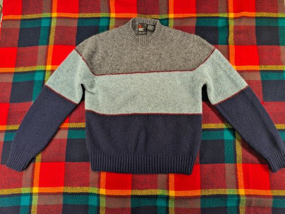 Robert Bruce Other - Vtg 80s Shetland Wool sweater men's medium Robert Bruce heritage colorblock blue